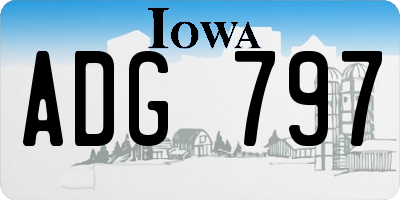 IA license plate ADG797