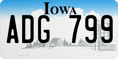 IA license plate ADG799