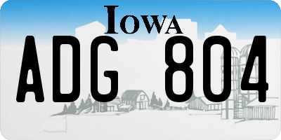 IA license plate ADG804