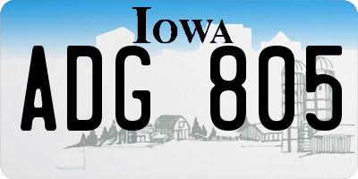 IA license plate ADG805