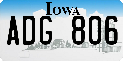 IA license plate ADG806