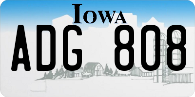 IA license plate ADG808