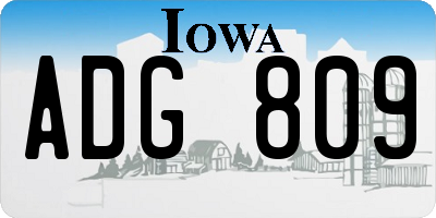IA license plate ADG809