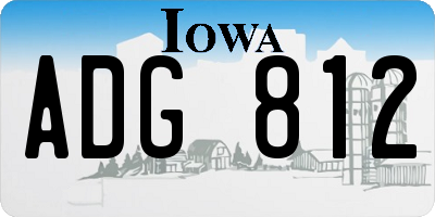 IA license plate ADG812