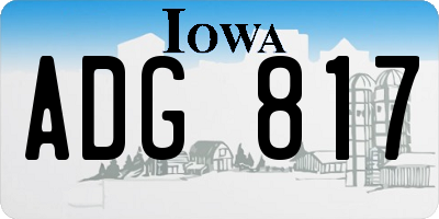 IA license plate ADG817