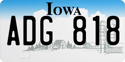 IA license plate ADG818