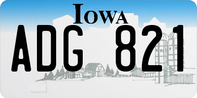 IA license plate ADG821