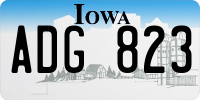IA license plate ADG823