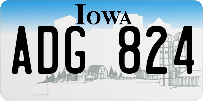 IA license plate ADG824