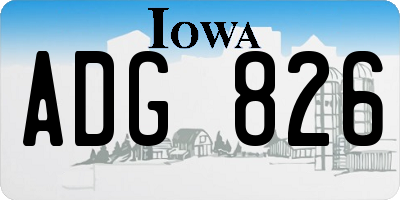 IA license plate ADG826