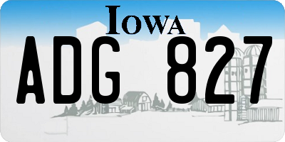 IA license plate ADG827