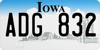 IA license plate ADG832
