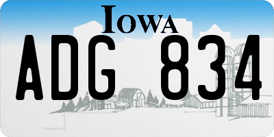 IA license plate ADG834
