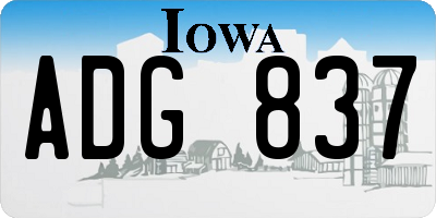 IA license plate ADG837