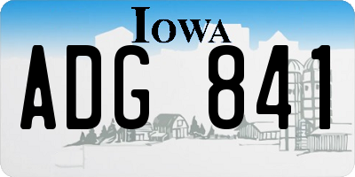 IA license plate ADG841