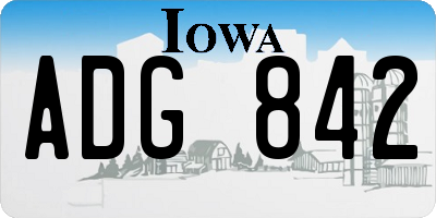 IA license plate ADG842