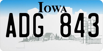 IA license plate ADG843