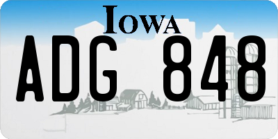 IA license plate ADG848