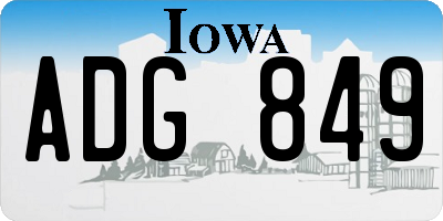 IA license plate ADG849