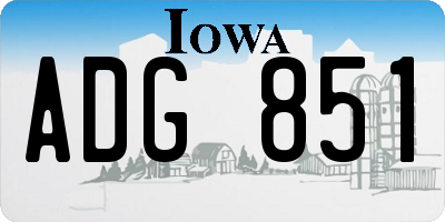 IA license plate ADG851