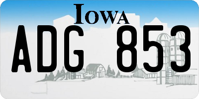 IA license plate ADG853