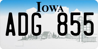 IA license plate ADG855