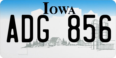 IA license plate ADG856