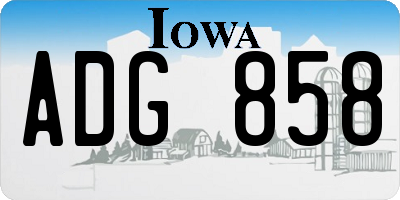 IA license plate ADG858