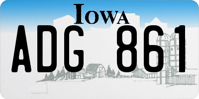 IA license plate ADG861