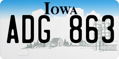 IA license plate ADG863
