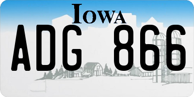 IA license plate ADG866