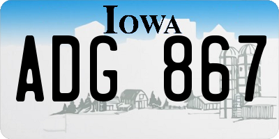 IA license plate ADG867