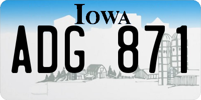 IA license plate ADG871