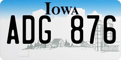 IA license plate ADG876