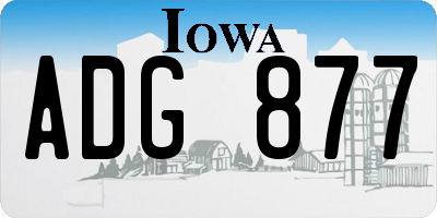 IA license plate ADG877