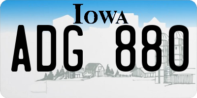 IA license plate ADG880