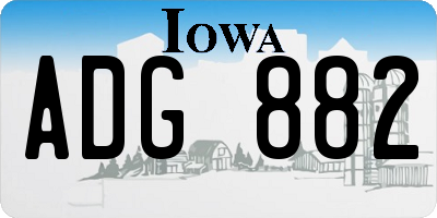 IA license plate ADG882