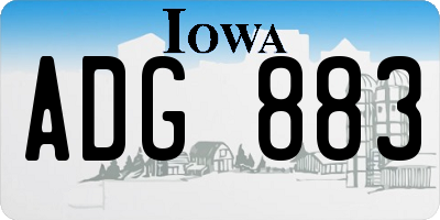 IA license plate ADG883
