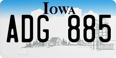 IA license plate ADG885