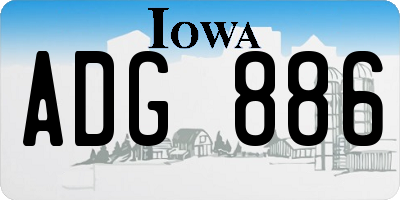 IA license plate ADG886