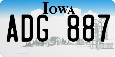 IA license plate ADG887