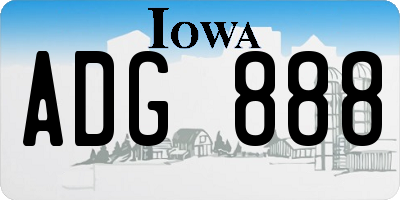 IA license plate ADG888