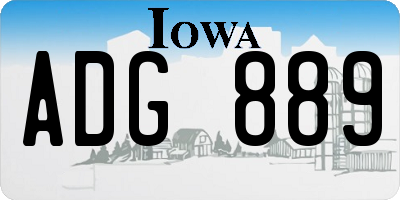 IA license plate ADG889