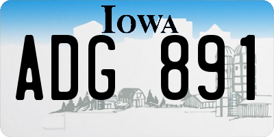 IA license plate ADG891