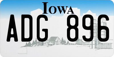 IA license plate ADG896