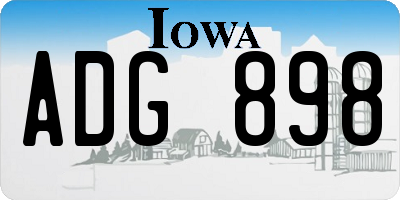 IA license plate ADG898