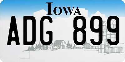 IA license plate ADG899