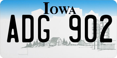 IA license plate ADG902