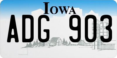 IA license plate ADG903