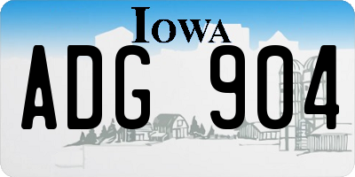 IA license plate ADG904